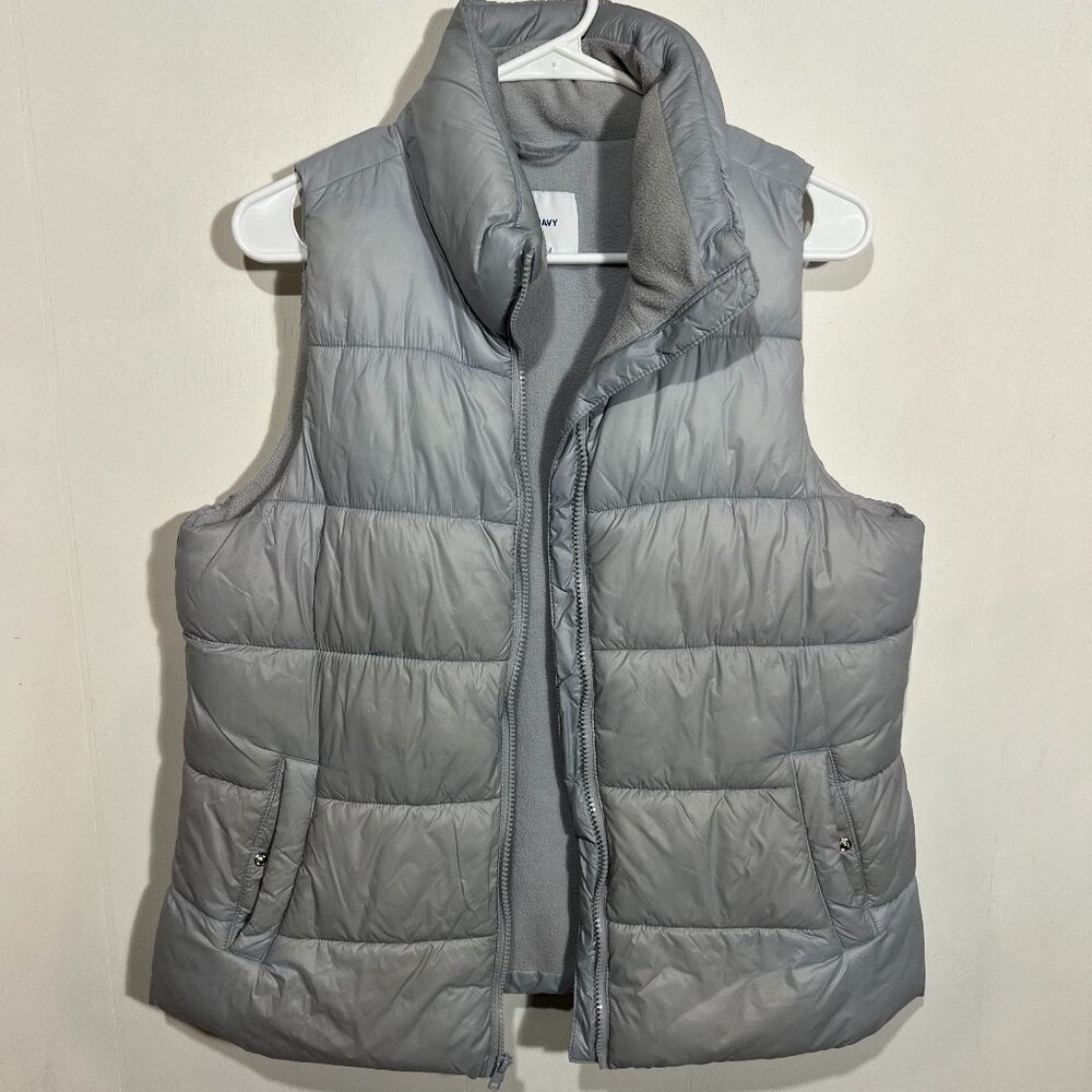 Old Navy Light Blue-Grey Puffy Quilted medium vest